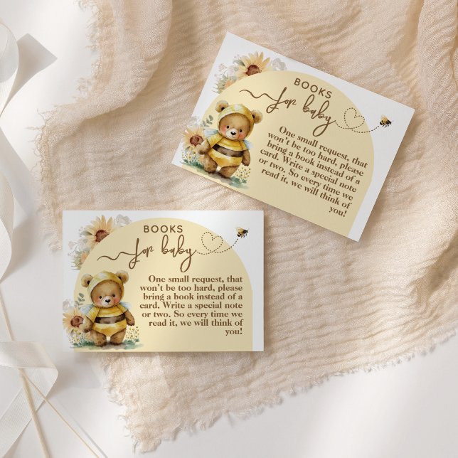 Little honey Bee Bear Baby Shower book request Enclosure Card (Creator Uploaded)