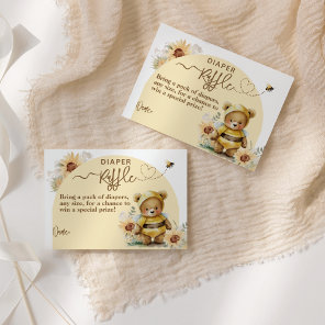Little honey Bee Bear Baby Shower Diaper Enclosure Card