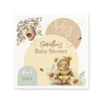 Little honey Bee Bear Baby Shower Napkins