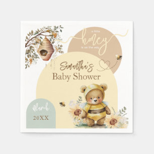 Little honey Bee Bear Baby Shower Napkins