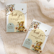Little honey Bee Bear Baby Shower Thank You Card