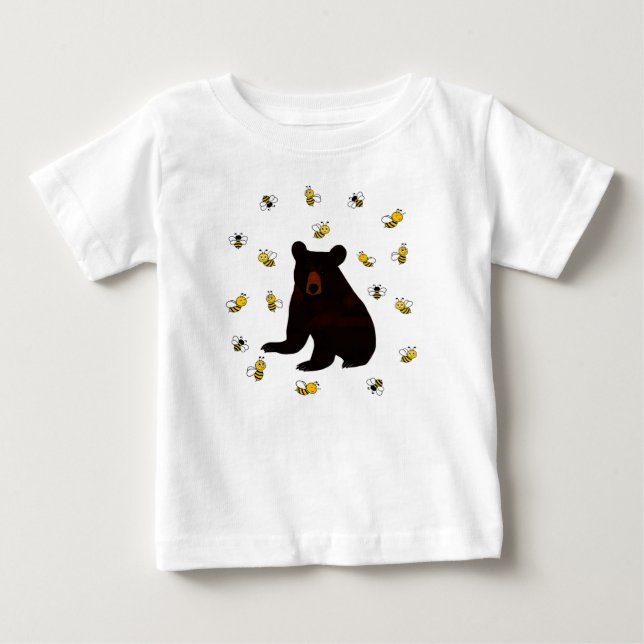 Little Honey Bee Bear Baby T-Shirt (Front)