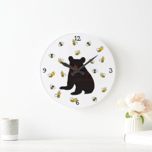 Little Honey Bee Bear Large Clock
