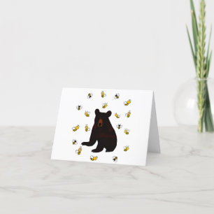 Little Honey Bee Bear Letterpress Thank You Card
