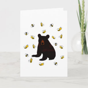Little Honey Bee Bear Letterpress Thank You Card