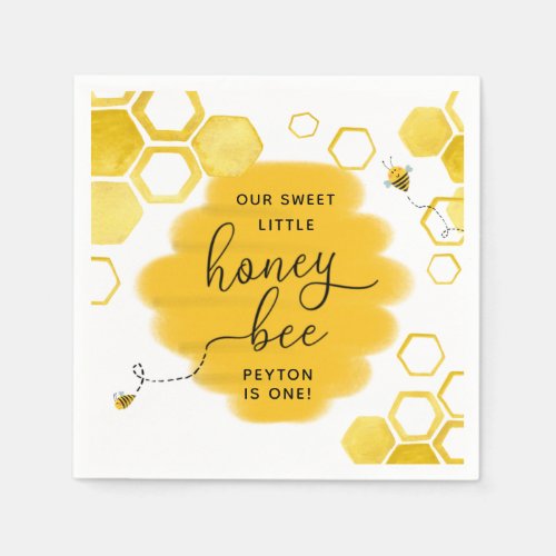 Little Honey Bee Birthday Napkins