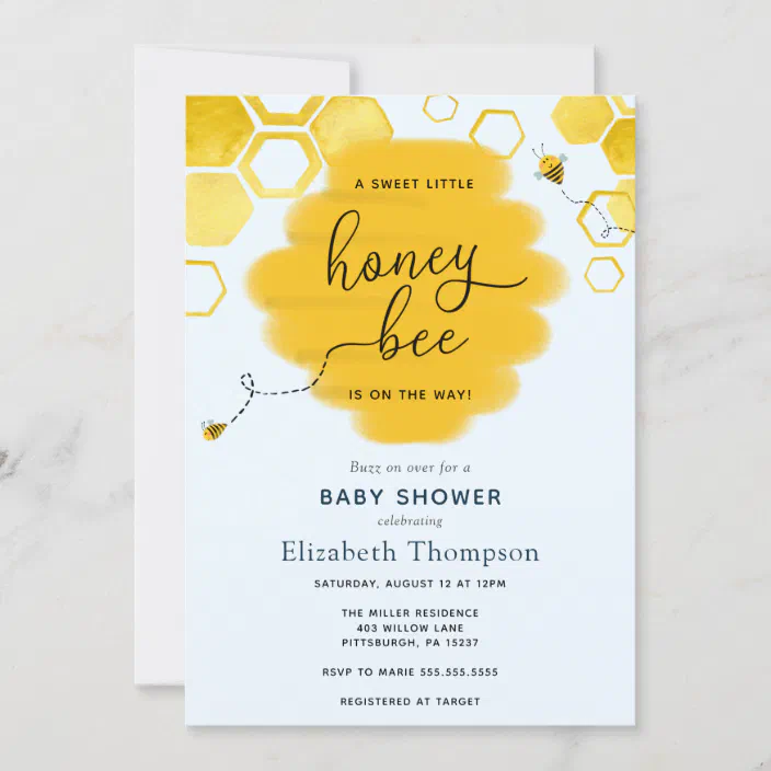 A Little Honey is on the Way Invitation Honey Bee Baby Shower Invitation