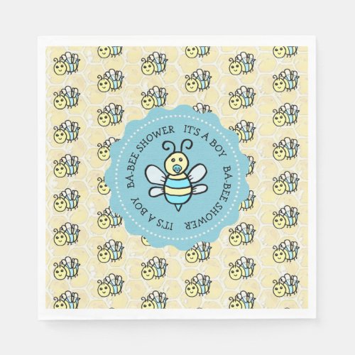 Little Honey Bee Boys Baby Shower Napkins