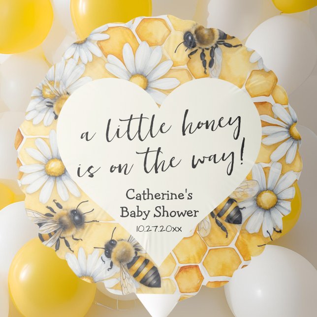Little Honey Bee Comb Daisy Spring Baby Shower Balloon (Creator Uploaded)