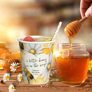 Little Honey Bee Comb Daisy Spring Baby Shower Paper Cups