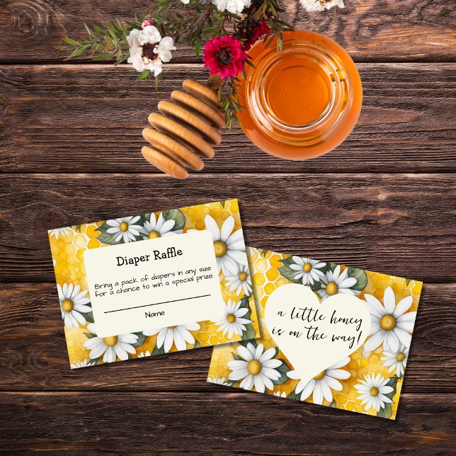 Little Honey Bee Comb Daisy Spring Diaper Raffle Enclosure Card (Creator Uploaded)