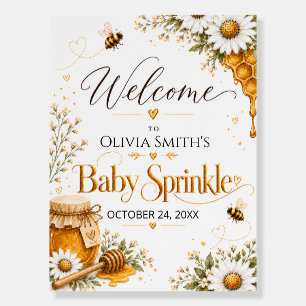 Little Honey Bee Daisy Baby Shower Welcome Sign