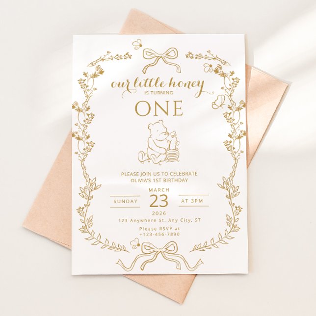 Little Honey Bee First Birthday Invitation (Creator Uploaded)