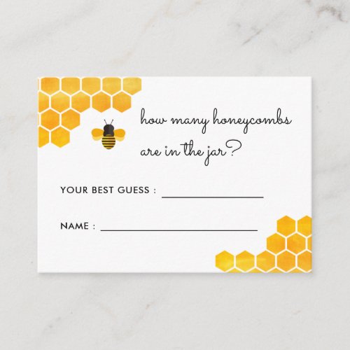 Little Honey Bee How Many Honeycombs Game Enclosure Card