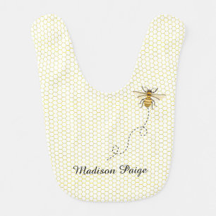 Little Honey Bee On The Way Yellow Baby Shower Bib