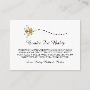 Little Honey Bee On The Way Yellow Baby Shower Enclosure Card