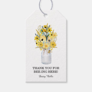 Little Honey Bee On The Way Yellow Baby Shower Gift Tags