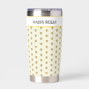 Little Honey Bee On The Way Yellow Baby Shower Insulated Tumbler