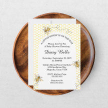 Little Honey Bee On The Way Yellow Baby Shower