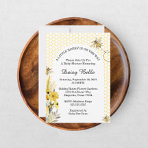 Little Honey Bee On The Way Yellow Baby Shower