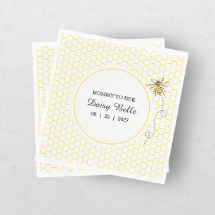 Little Honey Bee On The Way Yellow Baby Shower Napkins