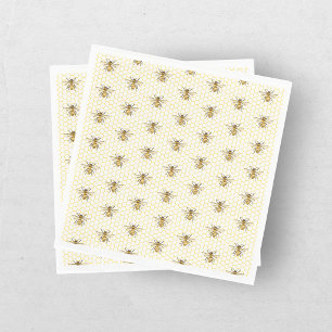 Little Honey Bee On The Way Yellow Baby Shower Napkins