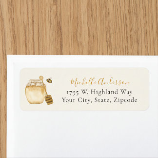 Little Honey Bee Soft Watercolor Return Address  Label