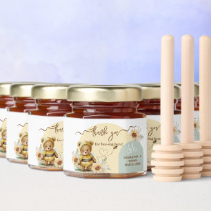 Little honey Bee Sunflower Bear Baby Shower Honey Jar Favors