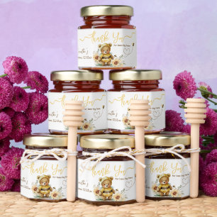 Little honey Bee Sunflower Bear Baby Shower Jar Favors