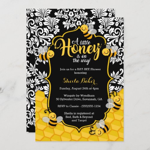 Little Honey _ Bee Themed Baby Shower Invitation