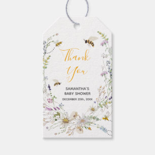 Little Honey Bee Wildflower Baby Shower Thank You Gift Tags