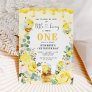 Little Honey Bee Yellow Floral 1st Birthday Party Invitation