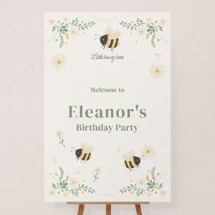 Little Honey Bees Birthday Welcome Sign 24 x 36 In