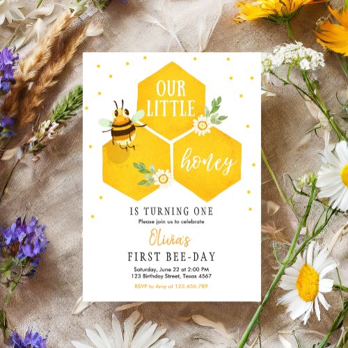 Little Honey Birthday Invitation Bee Day Bee Party