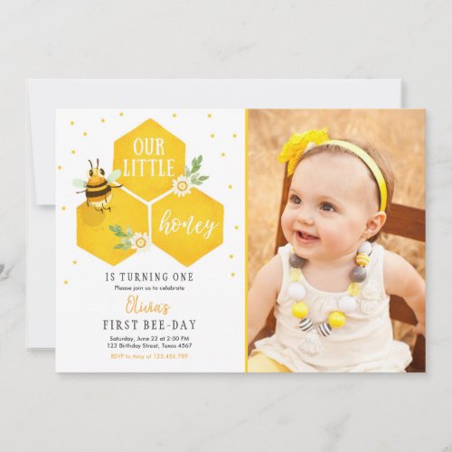 Little Honey Birthday Invitation Bee Day Bee Party