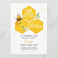 Little Honey Birthday Invitation Bee Day Bee Party