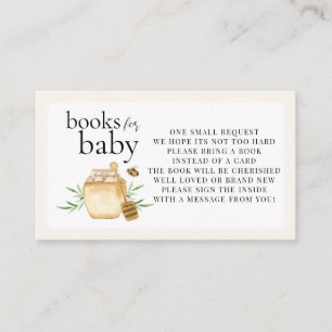 Little Honey Books For Baby Bee Baby Shower Enclosure Card