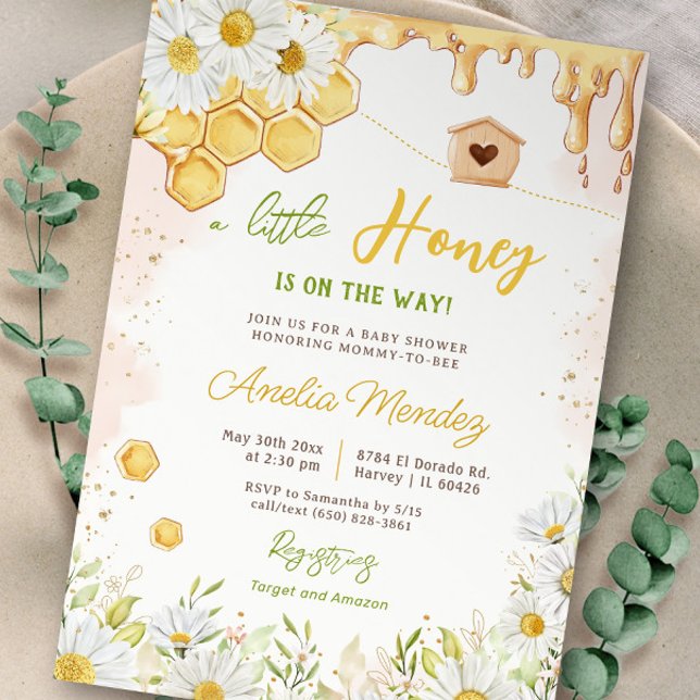 Little Honey Bumblebee Mommy to Bee Baby Shower Invitation (Creator Uploaded)