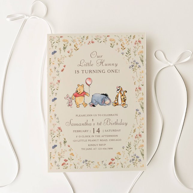 Little Honey First Birthday Invitation Pooh Theme (Creator Uploaded)