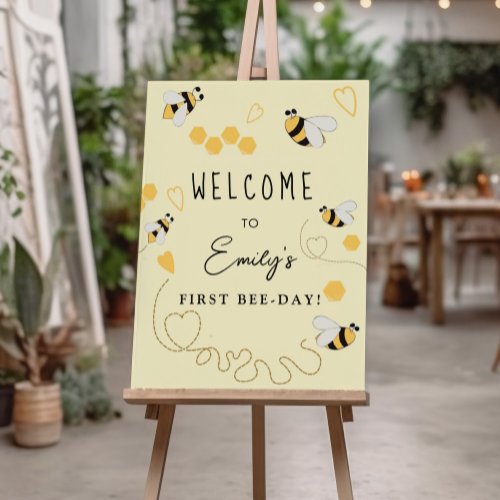 Little Honey First Birthday Welcome Sign