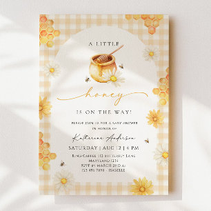 Little Honey Gingham Baby Shower Invitation