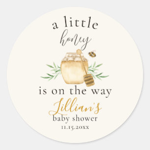 Little Honey Is On The Way Bee Baby Shower Favor Classic Round Sticker