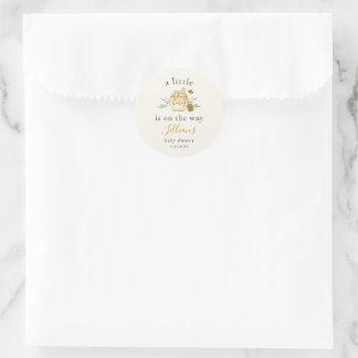 Little Honey Is On The Way Bee Baby Shower Favor Classic Round Sticker