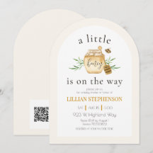 Little Honey Is On The Way Bee Baby Shower QR Code