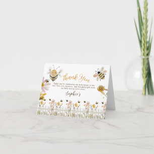 little honey is on the way bee baby shower thank you card