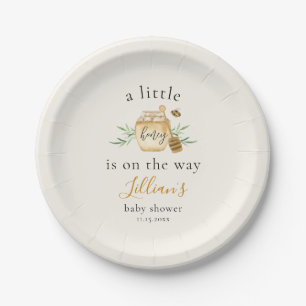Little Honey Is On The Way Bee Baby Shower Welcome Paper Plates