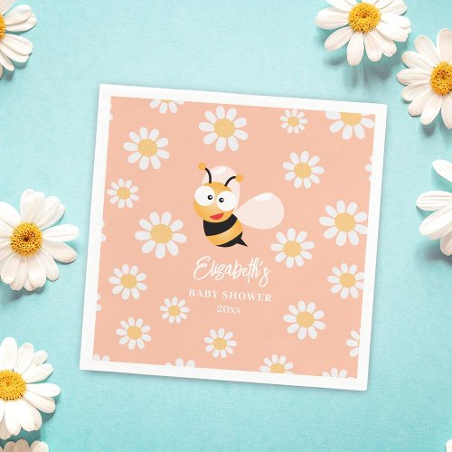 Little Honey Mommy To Bee and Daisies Baby Shower Napkins
