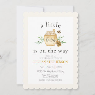 Little Honey On The Way Bee Baby Shower Scallop Invitation