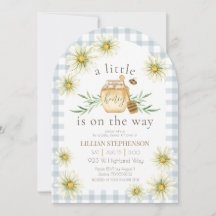Little Honey On The Way Bee Blue Baby Shower 