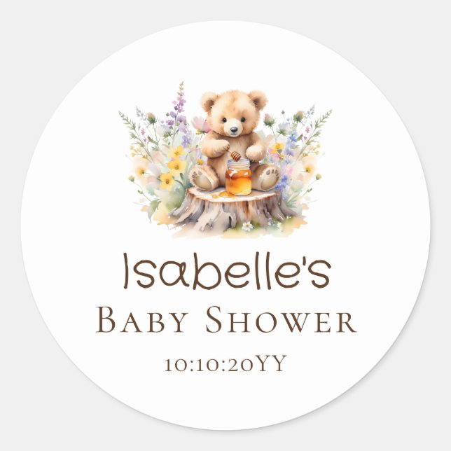 Little Honey on The Way Books for Baby Shower Classic Round Sticker (Front)